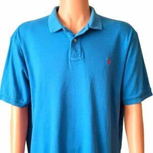 Polo Ralph Lauren Vintage Shirt XL Classic Blue Short Sleeve Single Stitch